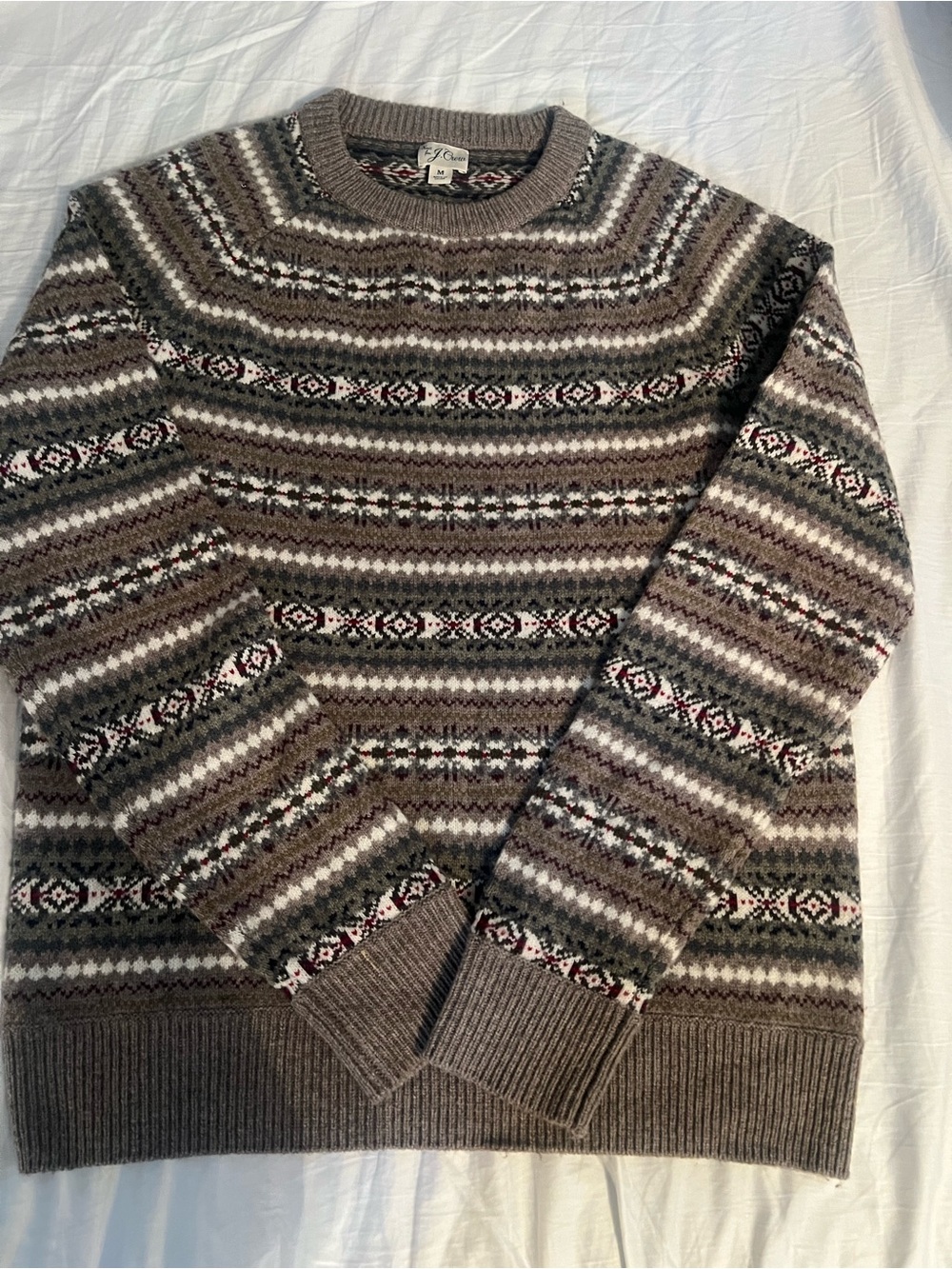 J.Crew 100% Merino Wool Fair Isle Sweater Women’s M